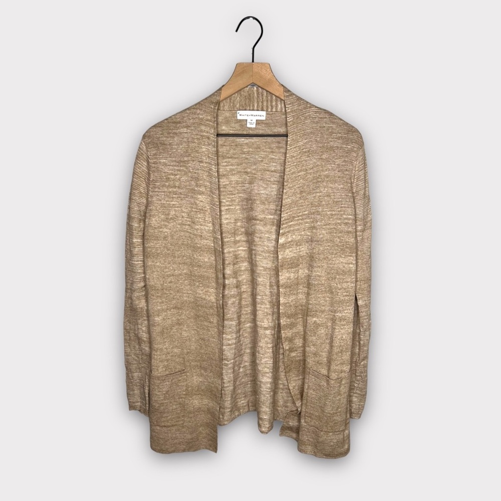 White + Warren Lightweight Cotton Open Front Cardigan